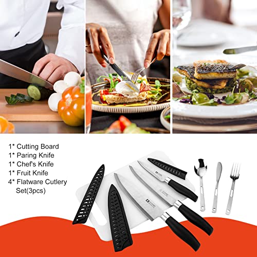 Camping Cookware Storage Bag - Camping Cooking Utensils Set Bag Camping Tool Portable Storage Bag Suitable for Knife, Fork, Spoon, Chopping Board, Chef's Knife,Kitchenware Storage - color: Black kit