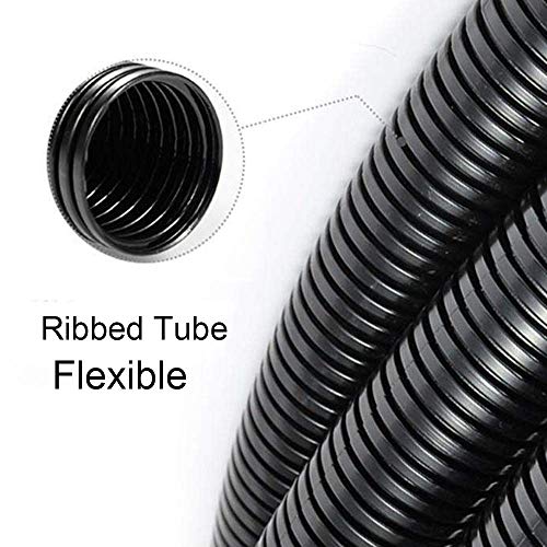 ZhiYo 10FT 3/4” Wire Loom Split Tubing Auto Wire Conduit Flexible Cover | High Temperature Heat Resistant -40F to 257F | Plastic Cover for Electrical Wires & Cables - color: Black, size: 10FT 3/4”
