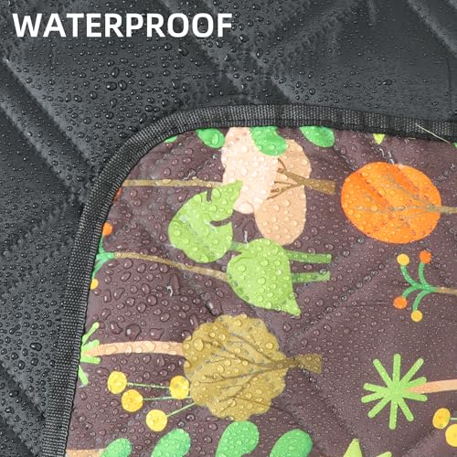 Outdoor Picnic Blanket Brown Tree 60"x80" Sandproof Beach Blanket Waterproof Picnic Blankets Foldable for Caming, Beach, Outdoor Activities. - color: Browntree, size: 60"x80"