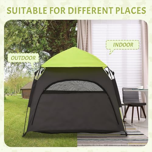 PawHut Pop Up Dog Tent for Extra Large and Large Dogs, Portable Pet Camping Tent with Carrying Bag for Beach, Backyard, Home - color: Green