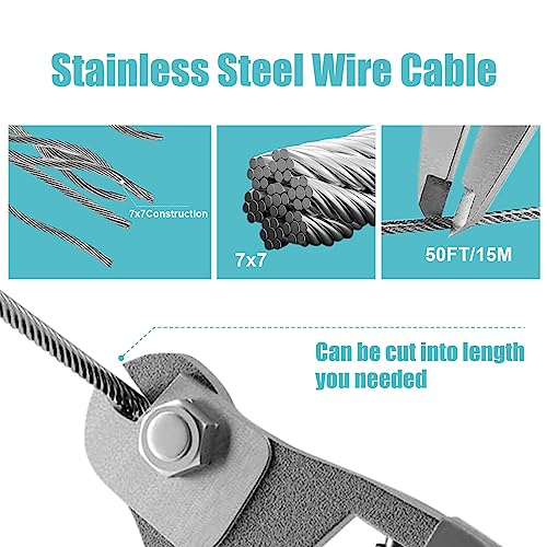 Shade Sail Hardware Kit Include Winches & Wire Rope, Anti-Rust Stainless Steel Sun Shade Hardware Kit for Rectangle Square Triangle Shade Sail Installation(71 PCS) - size: 6#-75PCS, style: Classic
