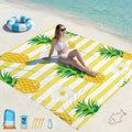 Famstar Beach Blanket Oversized Extra Large78 X 81",Waterproof Sandproof Beach Blanket 1-7 Adults Lightweight Durable for Travel Camping Hiking Picnic - color: Pineapple, size: 78" X 81"
