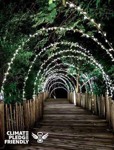 String Lights Indoor Bedroom, 98FT 200 LED Fairy String Lights Outdoor Waterproof, 8 Modes Memory Twinkle Christmas Light Plug in for Classroom Dorm Patio Tree Garden Decor (Cool White) - color: Cool White, size: 200LED