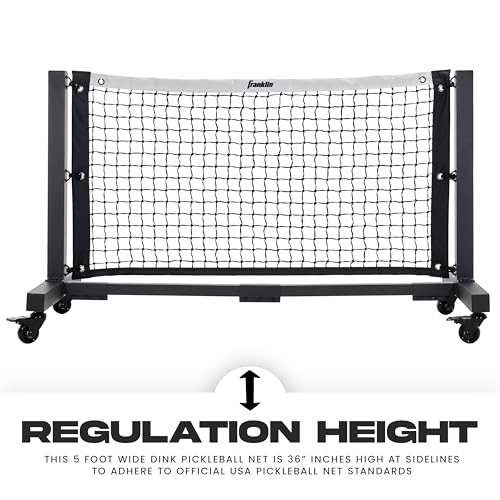 Franklin Sports Dink Pickleball Net - Portable 5' Foot Outdoor Pickleball Net for Regulation Court - Portable Aluminum Construction + Carry Bag for Driveway, Backyard + More