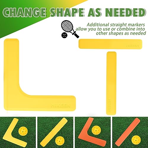 Hikeen Court Lines Marker Kit Anti-Slip and Wind-Resistant Throw Down Markers 28pcs or 84pcs, Pickleball Net Court for Outdoor Indoor Court - color: Yellow Orange