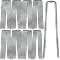 AAGUT 12 Inch 8 Gauge Landscape Staples 40 Pack Galvanized Garden Stakes Heavy Duty Sod Pins Fence Ground Stakes for Weed Barrier Fabric Ground Cover Dripper Irrigation Tubing Soaker - color: Silver, size: 12'' x 40Pcs-8Ga
