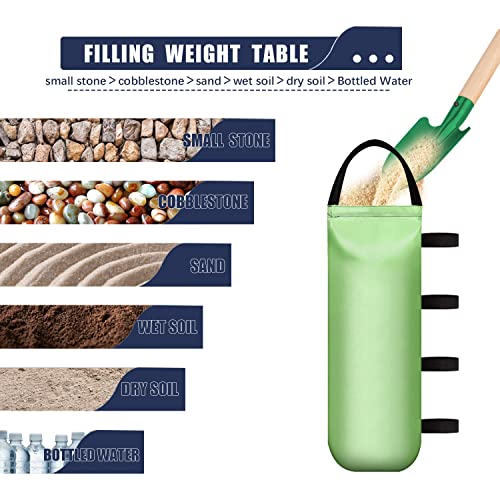 IALNAI 112 LBSCanopy Weights Sand Bags for Canopy Outdoor Advertising Tent Sunshade Fixed Windproof Pop up Canopy Tent (Without Sand) 4-Pack - color: GREEN
