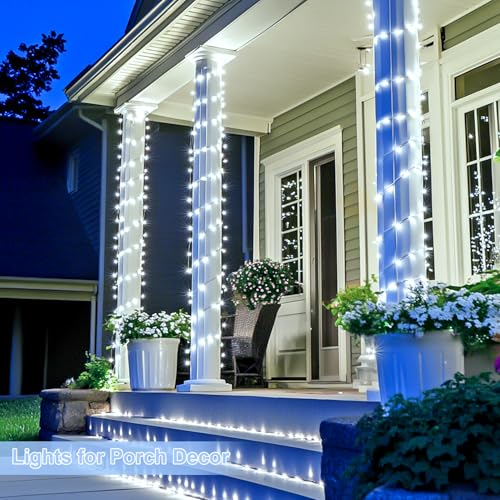 JMEXSUSS 1000 LED White Christmas String Lights Outdoor with Remote, 272 Ft Outdoor String Lights for Outside Patio Garden Bedroom Party Holiday Wedding Decor - color: White, size: 1000 Led