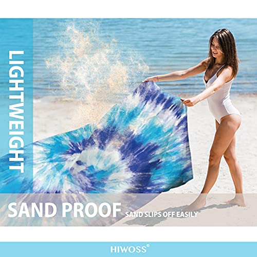 Beach Blanket Waterproof Sandproof Oversized 95”x 80”,Sand Free Beach Mat with Corner Pockets,Portable Mesh Bag for Beach Festival,Picnic,Travel and Outdoor Camping (Blue) - color: Blue