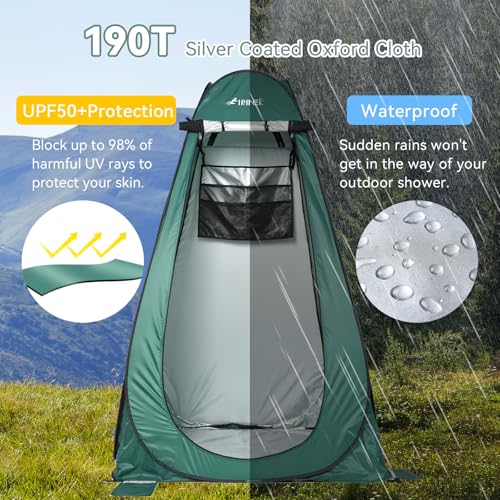 Pop Up Camping Shower Tent, Portable Dressing Changing Tent Outdoor with Carry Bag for Beach & Hiking, 75” x 48”x 48”