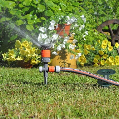 FONTOI 10 Inch Hose Guide Stakes, Durable Rust Free Zink Hose Guides for Garden, Heavy Duty Dark Green Spin Top, Garden Hose Guide Stakes Metal for Plant Protection Greenhouse, Patio Lawn, 6PCS - color: ‎Dark Green C