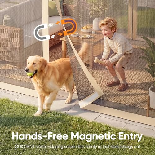 Quictent 10x10 Pop up Canopy Tent with Netting, Auto-Close Magnetic Doors, One Person Instant Setup Screen House Room Tent Screened Waterproof - color: Tan, size: 10'x10'