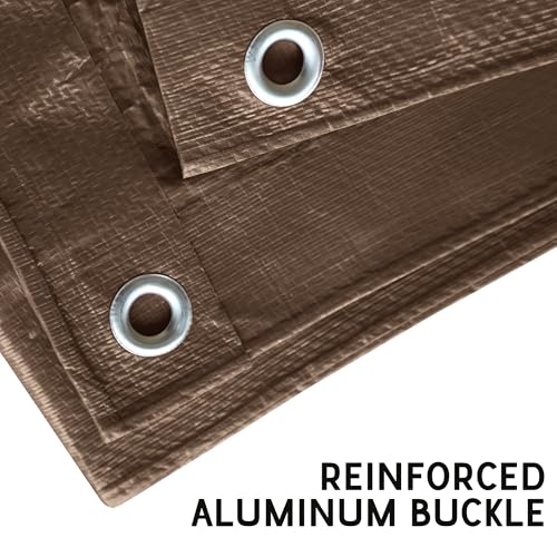 STARPYNG-7 Mil Brown/Blue 10x12 Feet Tarp-Multifunctional Waterproof Tarpaulin-Waterproof, UV Resistant, Rip and Tear Resistant, Poly Tarpaulin with Reinforced Edges for Cover - color: Brown/Blue, size: 10x12FT