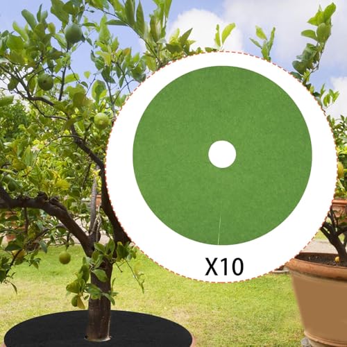 10Pcs Tree Weeding Barrier Mats Ground Covers Tree Protection Mats for Landscaping, Green - color: green