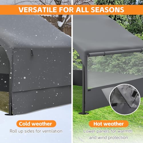 Portable Outdoor Dog Shade Shelter – Lightweight Water-Resistant Pet Tent for Backyard, Patio, Garden & Travel Use (Gray + Metal-1) - color: Gray + Metal-1