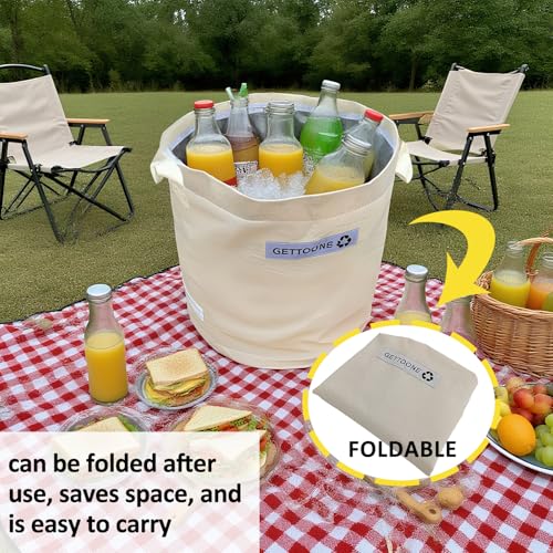All-in-One Party Cooler Bag with Folding Design and Insulated Compartments -GETTOONE Ideal for Tailgating and Outdoor Events! - size: 17.8 x 17.8 inch