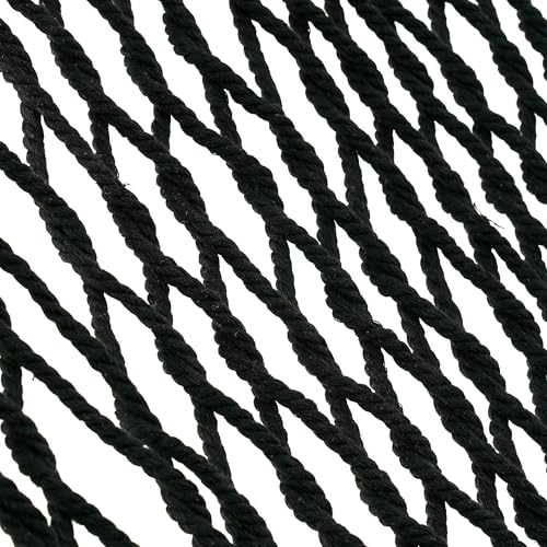 Lazy Daze Hammocks 12FT Double Rope Hammocks, 2 Person Hand Woven Cotton Hammock with Spreader Bar, Carabiner, Tree Strap, Chain for Outside, FIT 13-15 FT Stand, Max 450 Lbs, Black - color: Black