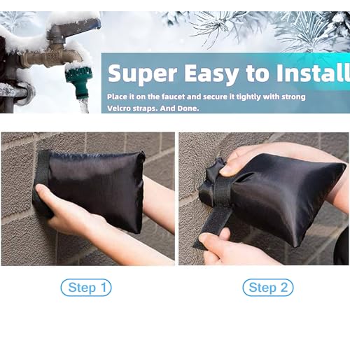 Outdoor Faucet Covers for Winter, Actgan 8.3"H x 6"W Thickened Outside Garden Faucet Socks for Freeze Protection, Reusable Insulated Faucet Covers, 2 Pack, Black - color: 2 Piece 8.3"H x 6"W Black