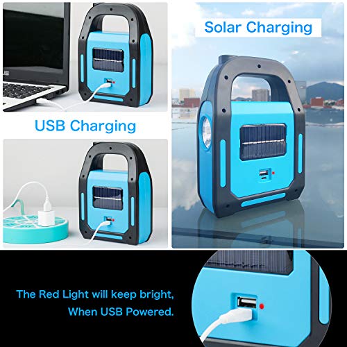1 Pack 3 in 1 Solar USB Rechargeable Brightest COB LED Camping Lantern, Waterproof Emergency Flashlight LED Light - size: 1 Pack