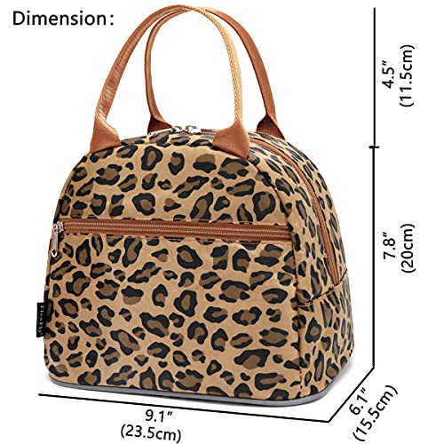 FlowFly Leopard Insulated Lunch Cooler Bag - Tote Organizer for Women/Men, Leopard - color: Leopard
