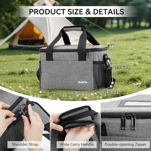 6 Cups Drink Carrier for Delivery, Reusable Cup Holder with Handle, Insulated Collapsible Drink Carrier, Adjustable Dividers, Shoulder Strap, Portable Cooler Tote Bag for Delivery, Travel, Car (Grey) - color: Grey