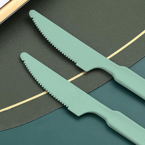 Reusable 3-in-1 Camping Utensil Set with Storage Case - Portable Travel Cutlery for Outdoor, Picnic, and Everyday Use - color: Green
