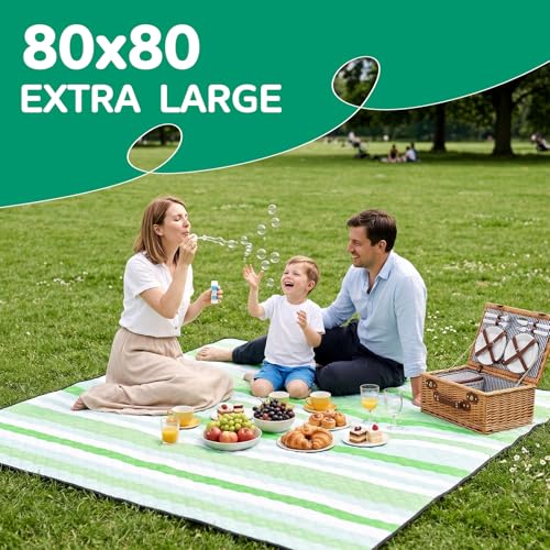 Waterproof Beach Blanket Picnic Outdoor Camping Mat Women Men Christmas Xmas Birthday Cool Ideas Best Friend Teacher Mother Day Mom Grandma Coworker Boss Bestie Adult Thank You Appreciation - color: Multi Green