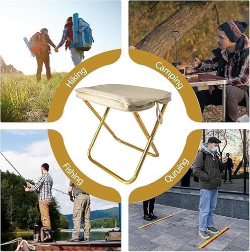 D & D Mart Compact Folding Camping Stool for Adults, 1.65 LBS Ultralight Collapsible Portable Seat with Mesh Storage Pocket & Carry Bag – Fishing Hunting Travel Concerts Picnic BBQ Outdoor - color: Black