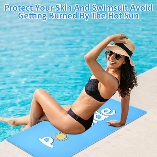 2 Pcs Poolside Seating Mats for Edge of Pool -16 x 35 Inch Non Slip Walk Pool Mats Decorative Poolside Mats Pool Cushions for Summer Outdoor Indoor Beach Swimming Pools Lounging