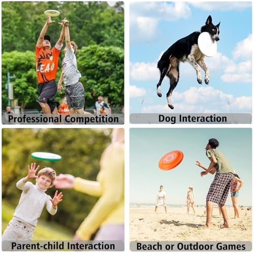 Sports Flying Disc, 2 Pack Compeition Flying Discs, Lightweight Durable Flying Disc Toys for Backyard Beach Lawn Park Outdoor Games, 105 Gram 9.3 Inch & 90 Gram 7.3 Inch. - color: Green & Orange