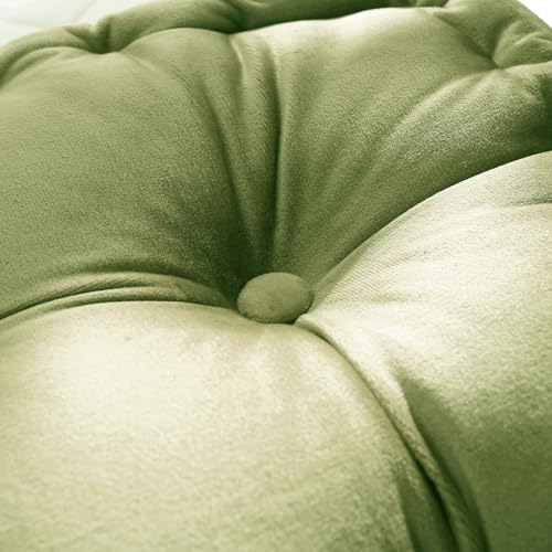 vctops Square Solid Color Velvet Seat Cushion with Handle Tufted Thicken Chair Pad Tatami Floor Pillow Cushion 16.5"x16.5"x4" Grass Green - color: Grass Green