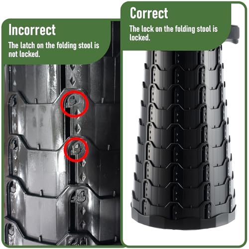 Doseno Upgraded Foldable Stool Thickened, Portable Collapsible Stool Retractable Stool for Fishing, Hiking Tours, BBQ, Parties, Outdoor Activities - color: Black, size: 1pack