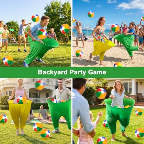 Granny Pants Yard Game, Outdoor Game with Bouncy Ball and Air Pump, Team Relay Family Reunion Party Field Game - size: 2PCS