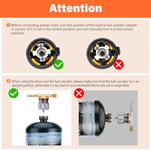 WADEO 3900W Windproof Camping Stove, Camping Gas Stove with Piezo Ignition, Backpacking Stove Portable Camping Stove with Two Fuel Canister Adapter for Outdoor Backpacking Hiking and Picnic - style: 3900W