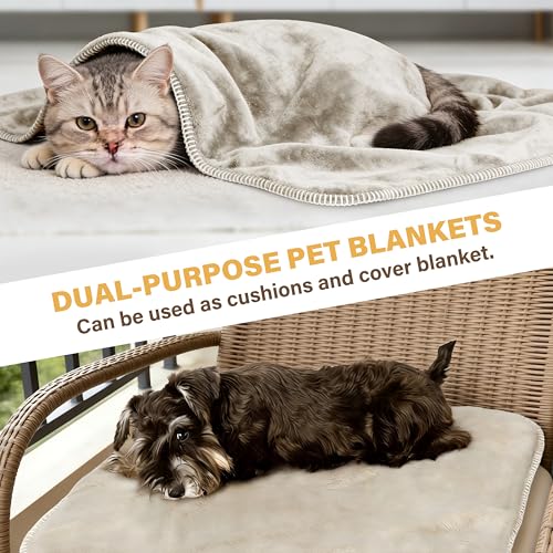 Kritter Planet Waterproof Small Dog Blanket - Soft Puppy Furniture Protector, Washable Car Cover, Reversible Sherpa Fleece Couch Cover for Small Pets - color: Taupe, size: 20x30 Inches