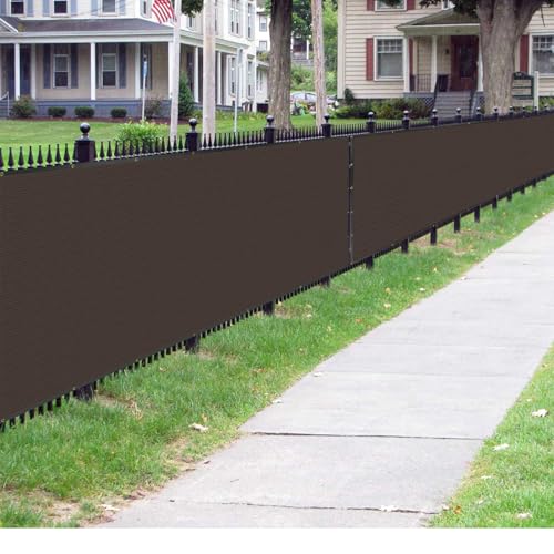 Sunnyglade 6 feet x 150 feet Privacy Screen Fence Heavy Duty Fencing Mesh Shade Net Cover for Wall Garden Yard Backyard (Brown, 6 ft X 150 ft) - color: Brown, size: 6 ft X 150 ft