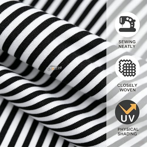 10ft Patio Umbrella Replacement Canopy 8 Ribs, Waterproof & Fade Resistant Market Umbrella Cover, Thickened Polyester Fabric for Backyard, Garden and Pool (Canopy Only) (Black and White Stripe) - color: Black and White Stripe