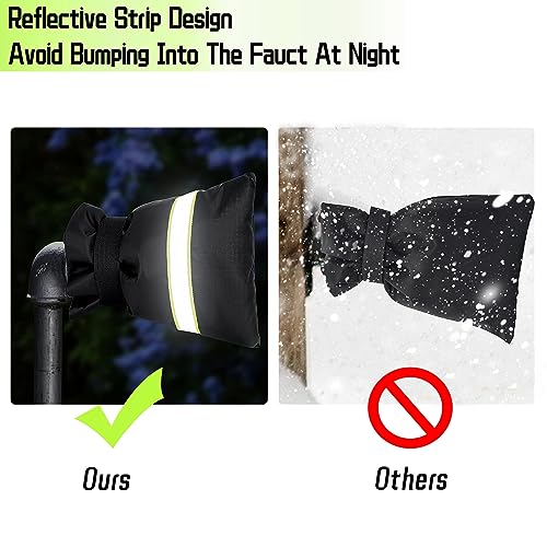 Outdoor Faucet Covers for Winter, 25”H x 13”W Thinsulate Insulation Faucet Freeze Protector, 2 Pack for Garden Lawn Faucets & Yard Hydrant, Waterproof Insulated Spigot Cover Faucet Sock - size: 13" W x 25" H - 2 PACK