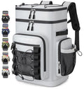 Insulated Cooler Backpack, 40L Leakproof Backpack with Double Compartments for Men & Women, Large Lunch Cooler for Camping, Beach, Travel, Picnic, Up to 48 Cans - color: Gray