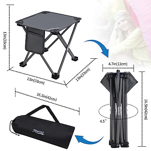 Roptat Camping Stool,Portable Folding Compact Lightweight Stool Seat for Camping Fishing Hiking Gardening Outdoor Walking Backpacking Travelling and Beach with Carry Bag (Grey) - color: Grey