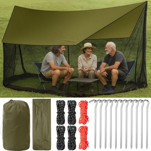 Screen House for Hammock, Backpacking Hammock Tent with Mosquito Net Portable Waterproof Bug Screen Tent for Canoe Picnics Hiking Camping Beach Backyards Outdoor in Summer
