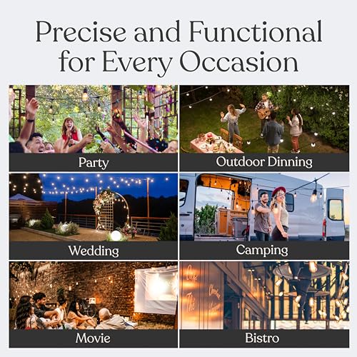 Brightech Ambience Pro 105Ft LED String Lights - 2W Commercial Grade Patio Lighting Outdoor Waterproof - Heavy Duty Dimmable Vintage Edison Porch Lights for Outside, Backyard - 34 Bulbs, Soft White - style: 105 Foot - Soft White (2700K)