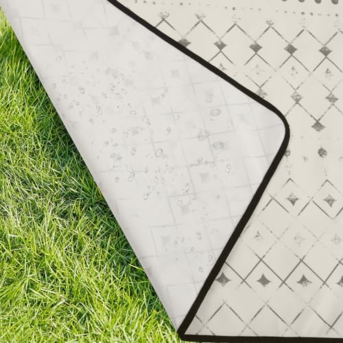 Picnic Blankets Waterproof,79''x79'' Extra Large Foldable Sandproof Beach Blanket,Portable 3-Layer Polyester Outdoor Picnic Blanket for Grass Lawn,Beach,Family Camping,Park,Travel-Beige - color: Beige
