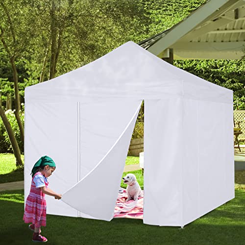 COOSHADE Instant Canopy SunWall 10x10 Canopy SideWall for Pop up Canopy Tent, 1 Pack Door Wall Only, White - color: White, size: 10x10-Door Wall