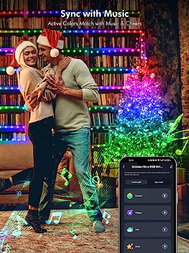 BrizLabs Smart Fairy String Lights, 66ft 200 LED WiFi 4th of July Fairy Lights App Control, Dimmable Red White Blue Light Rainbow Christmas Light, Music RGB Xmas Lighting Work with Alexa & Google Home - color: 200 LED Smart (Silver Wire)