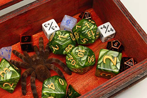 Dice- DND Polyhedral Dice Set 25mm Giant Dice for Dungeons and Dragons D&D Pathfinder RPG MTG Role Playing Dice with Dice Bag (Green) - color: Green
