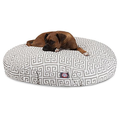 Grey Towers Medium Round Indoor Outdoor Pet Dog Bed With Removable Washable Cover By Majestic Pet Products - color: Towers Gray, size: Medium