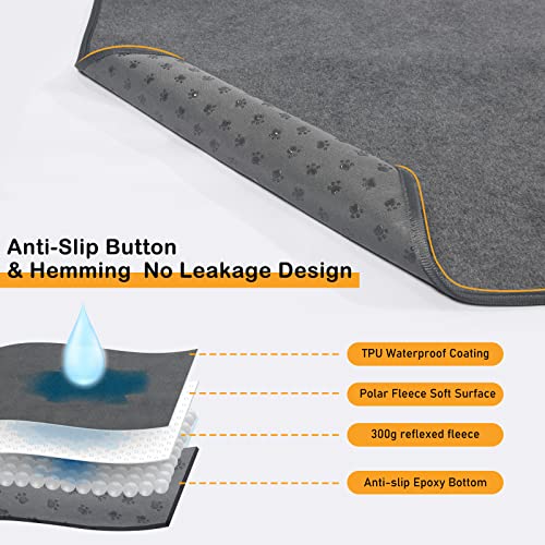 LOOBANI Washable Pee Pad for Dogs, 2 Packs Non-Slip Puppy Training Pads, Fast Absorbent Pet Whelping Pads, Puppy Playpen Mat for Incontinence, Housebreak, Crate, 48x60in, Gray - size: 48"*60"(Pack of 2) Gray