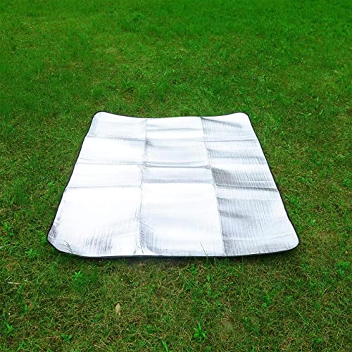 Wind Tour Outdoor Double-Sided Moisture-Proof Aluminum Foil Foam Pad Waterproof and Insulating Foil Mat Picnic Mat Camping Mat for Beach Tent and Camping - size: 76.8" x 76.8"