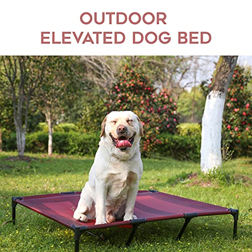 suddus Elevated Dog Bed Replacement Cover, Raised Dog Bed Chew Proof Easy to Clean, Breathable Elevated Pet Bed is Suitable for Indoor and Outdoor Use. Dog Cot are Not Included (XL/Red) - color: Burgundy, size: XL